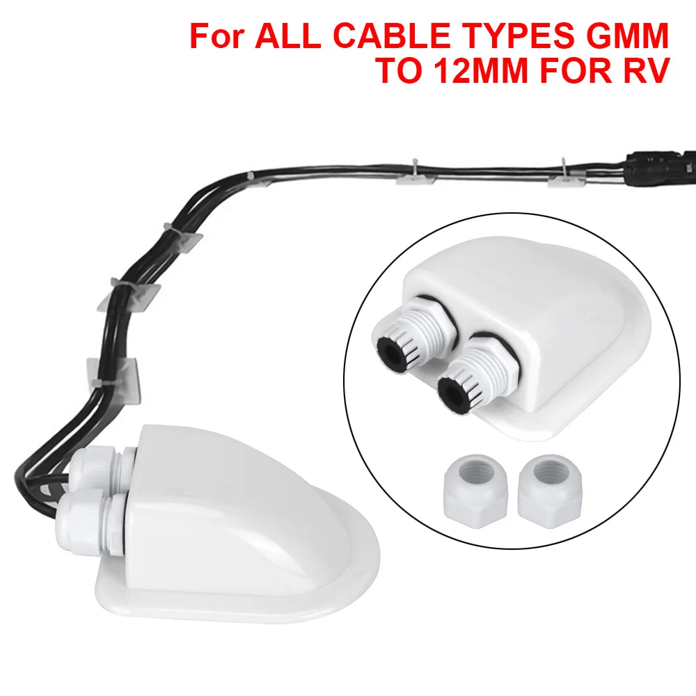 

Roof Wire Entry Dual Hole Cable Entry Gland Box Cable Connector Holder Caravan Solar Car Junction Box