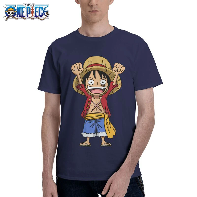 

One Piece Luffy Cotton Man T-SHIRT MADE IN US Q Pattern Paint Sport T-shirt Trendy Cosplay Anime Print Short Sleeve Soft Clothes