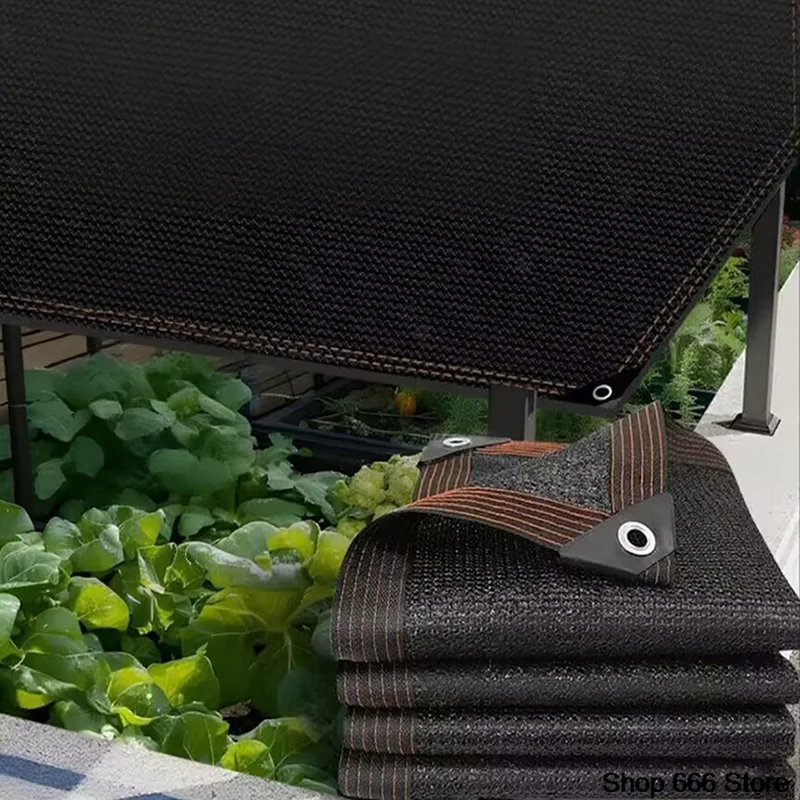 3~12Pin Anti-UV Black HDPE Sun Shade Net Garden Plants Cover Outdoor Pergola Canopy Screen Agriculture Greenhouse Sunshade Net
