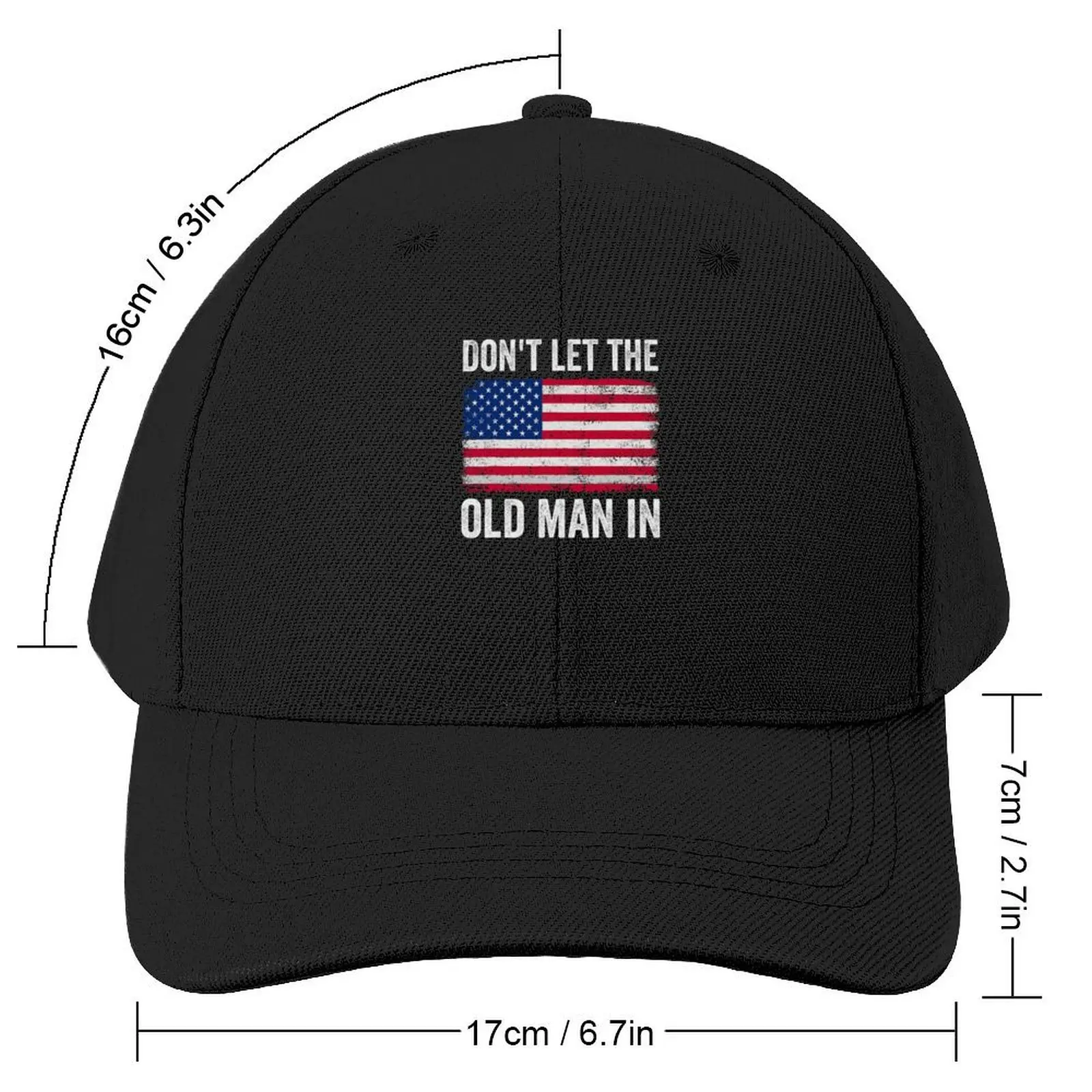 Retro Don't let the old man in American Flag Men Women (2) Baseball Cap Vintage Beach Snap Back Hat Men's Baseball Women's