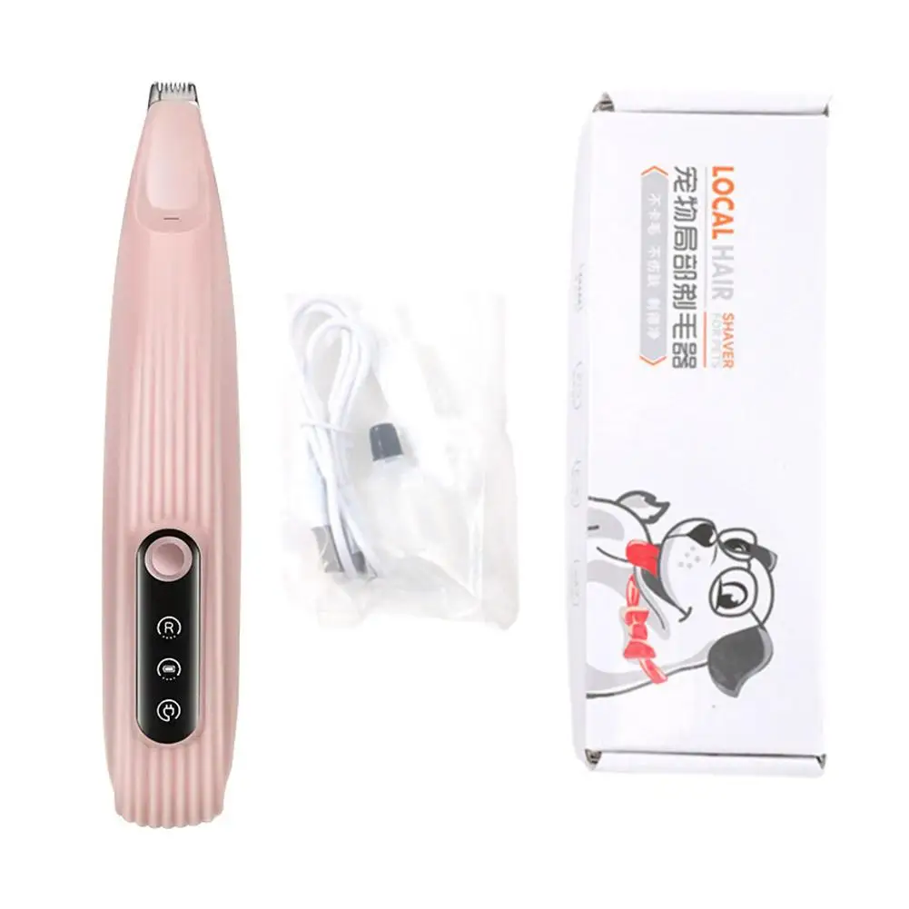 Pet Dog Electric Groomer Trimmer With Led Light Waterproof Hair Low Pet Hip Ear Paw Trimmer Shaver Foot Noise Foot Face D2h8