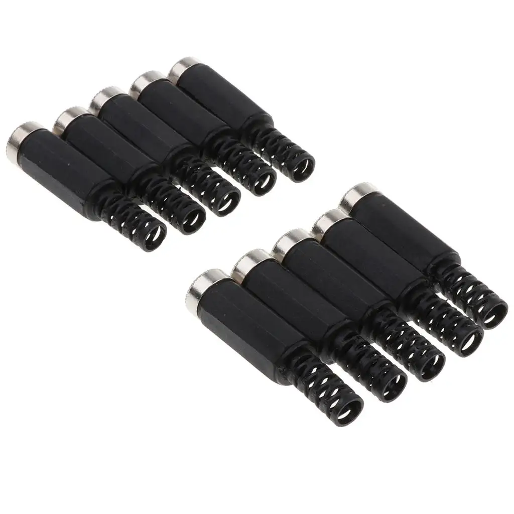 10Pcs 5.5 x 2.5MM DC Power Socket Connector Black Repalcement Parts