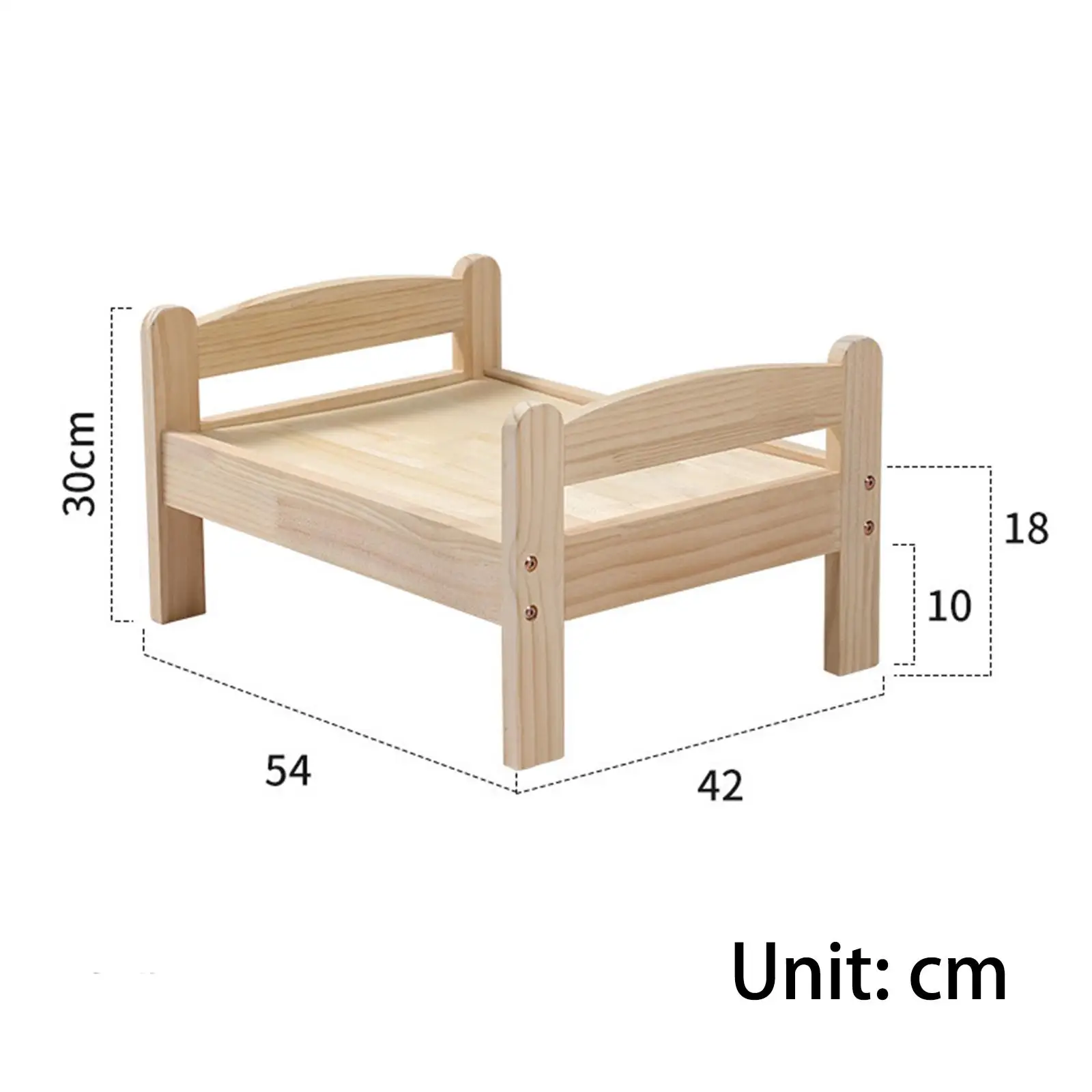 Pet Cat Bed, Small Dog Bed Wooden Puppy Kennel Winter Kitten