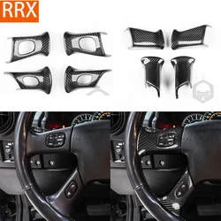 For Hummer H2  2003-2007 Real Dry Carbon Fiber Instruments Wheel Button Panel Cover Auto Car inside decorative Accessories