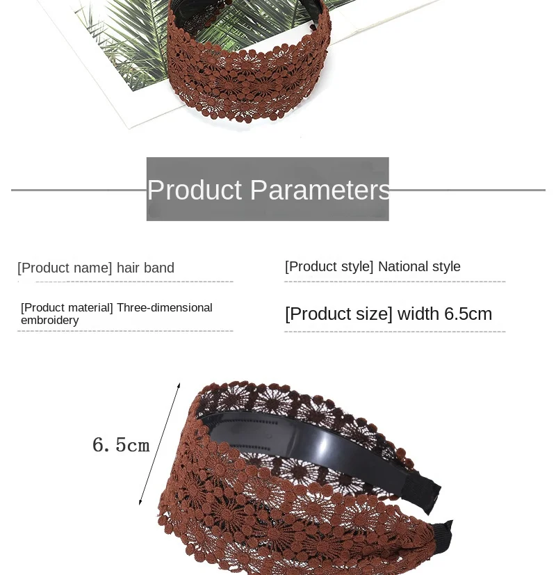Spitze Haar Hoop Breite Edgel Diademas Erschüttert Haar Sonnenblume mit Zähne Mode Anti-slip Stirnband Haar Zubehör für Frauen – Detail 5
