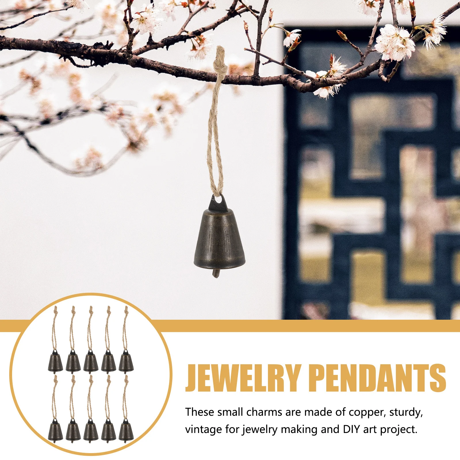 

10pcs Small Bell Pendant Vintage Metal Jingle Bells For Crafts Holiday Decor Wind Chime Hanging Ornament Rustic Christmas