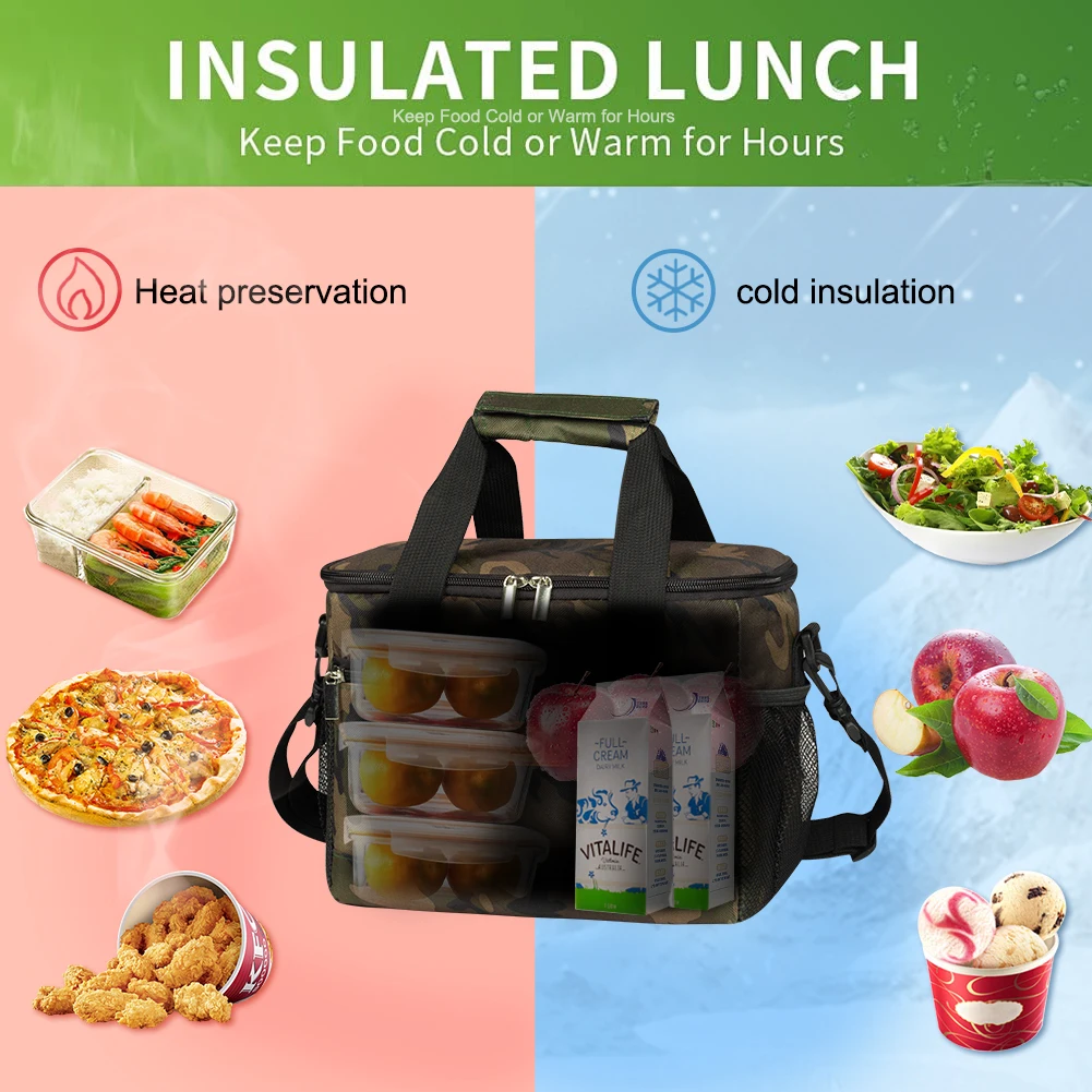 Einfacher, auslaufsicherer Lunch-Rucksack, Thermo-Rucksack für großes Picknick, kühl und warm, isolierte Tasche für Männer und Frauen, Aufbewahrung im Freien, Umhängetasche – Detail 1