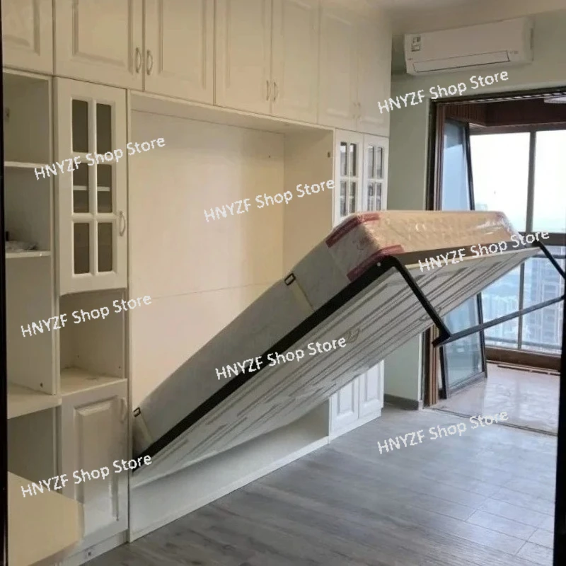 Simple Wardrobe Invisible Bed Rotating Folding Bed Wall Hidden Beds Multi-functional Positive Side Flap Hardware Accessories