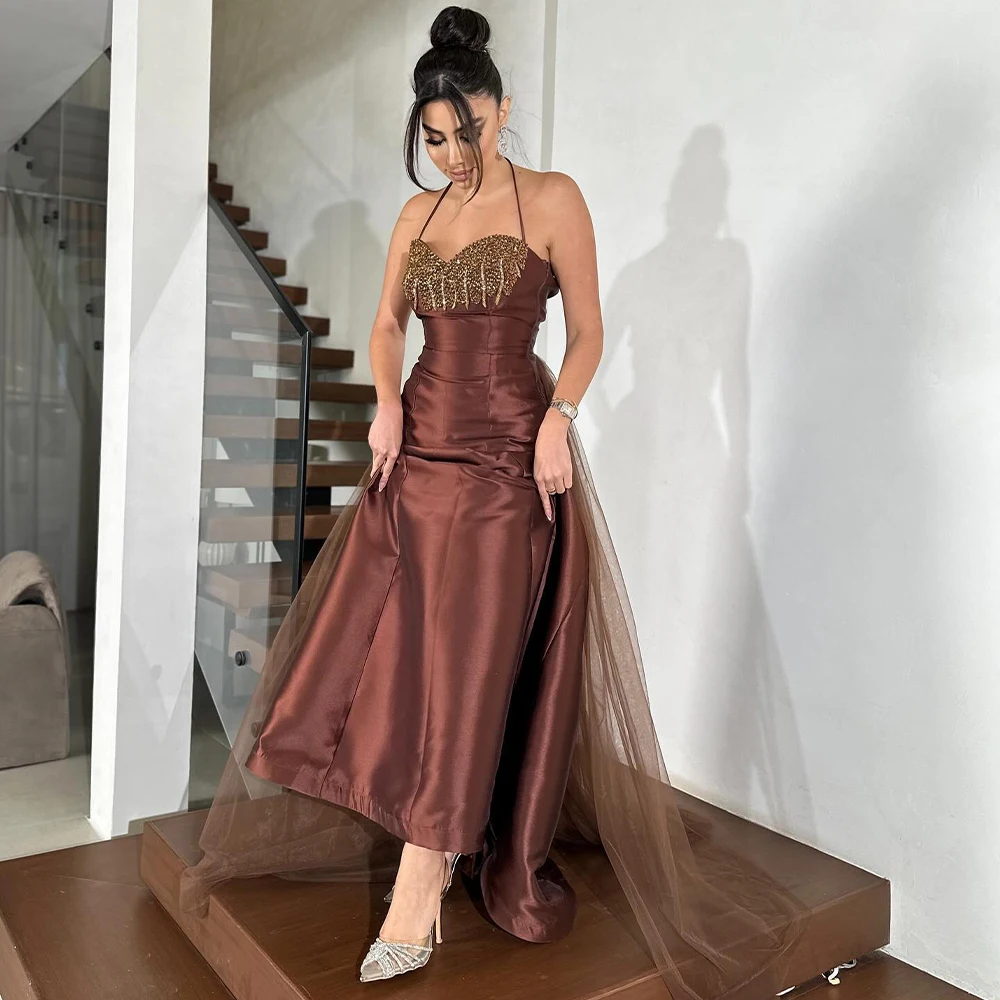

Customized Elegant Evening Dresses Halter Sleeveless Prom Dress Gala Formal Occasion Birthday Party Dress robes de soirée