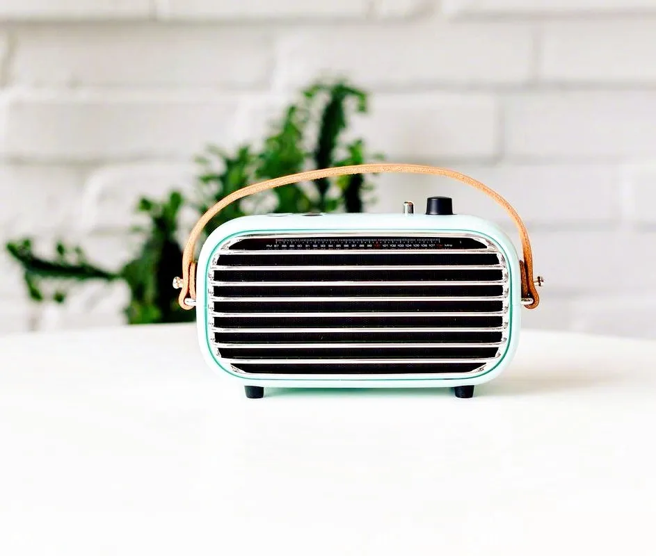 Poison-M Tiffany Blue Bluetooth Speaker Restore FM Radio Portable Camping Wireless Music Player Subwoofer Gift