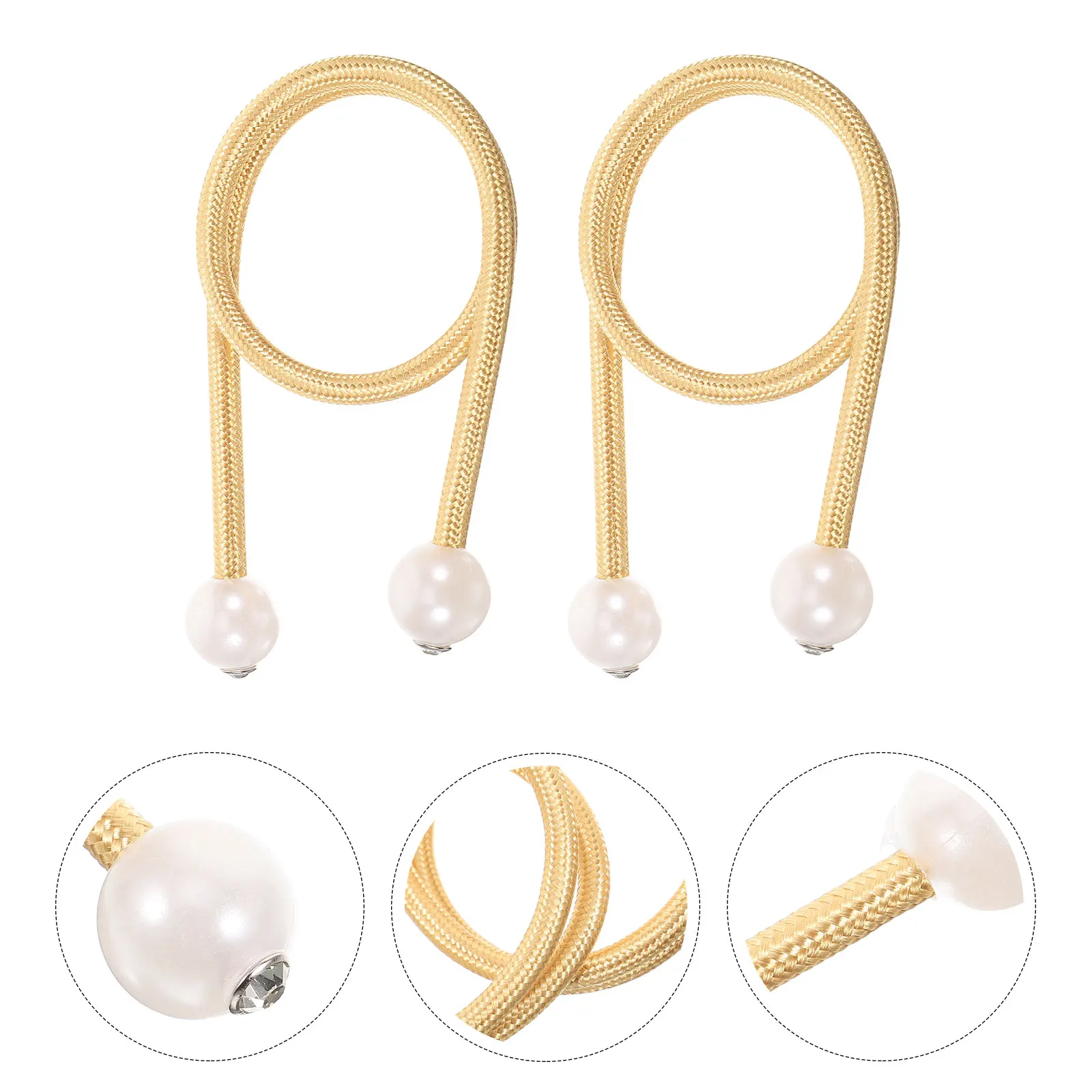 

2pcs Polyester Silk Plastic Tiebacks Decorative Home Holdbacks Easy Fixing Strap For Living Room Bedroom Bathroom