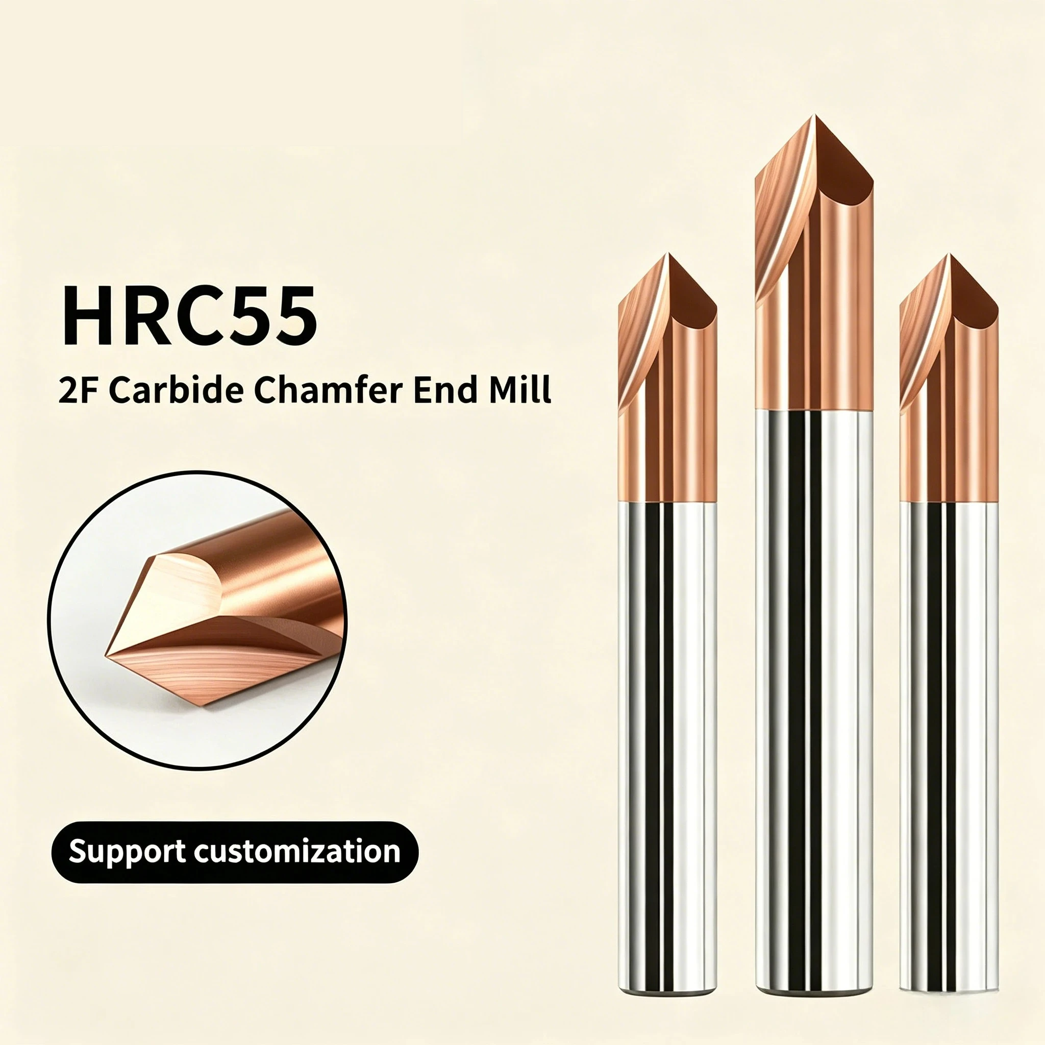 DDUF Double-Edge Chamfering Cutter 60°/90°/120° Carbide Milling Cutter for Deburring Edges and V-Groove Bit for Steel