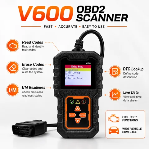 Professional Obd2 Scanner, a Car Fault Code Reader Diagnostic Tool That Supports Obd Ii Protocols since 1996, Supports Reading and Clearing Fault Codes, Battery Testing, Does Not Require Battery Power, USB Powered