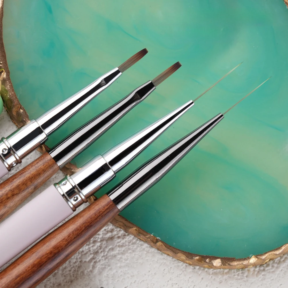 

Пензлики для рисования с длинной сеткой, профессиональная ручка для дизайна ногтей для рисования, резьбы по плоскому вентилятору, 10 мм, кисть для акрилового геля и УФ-лака