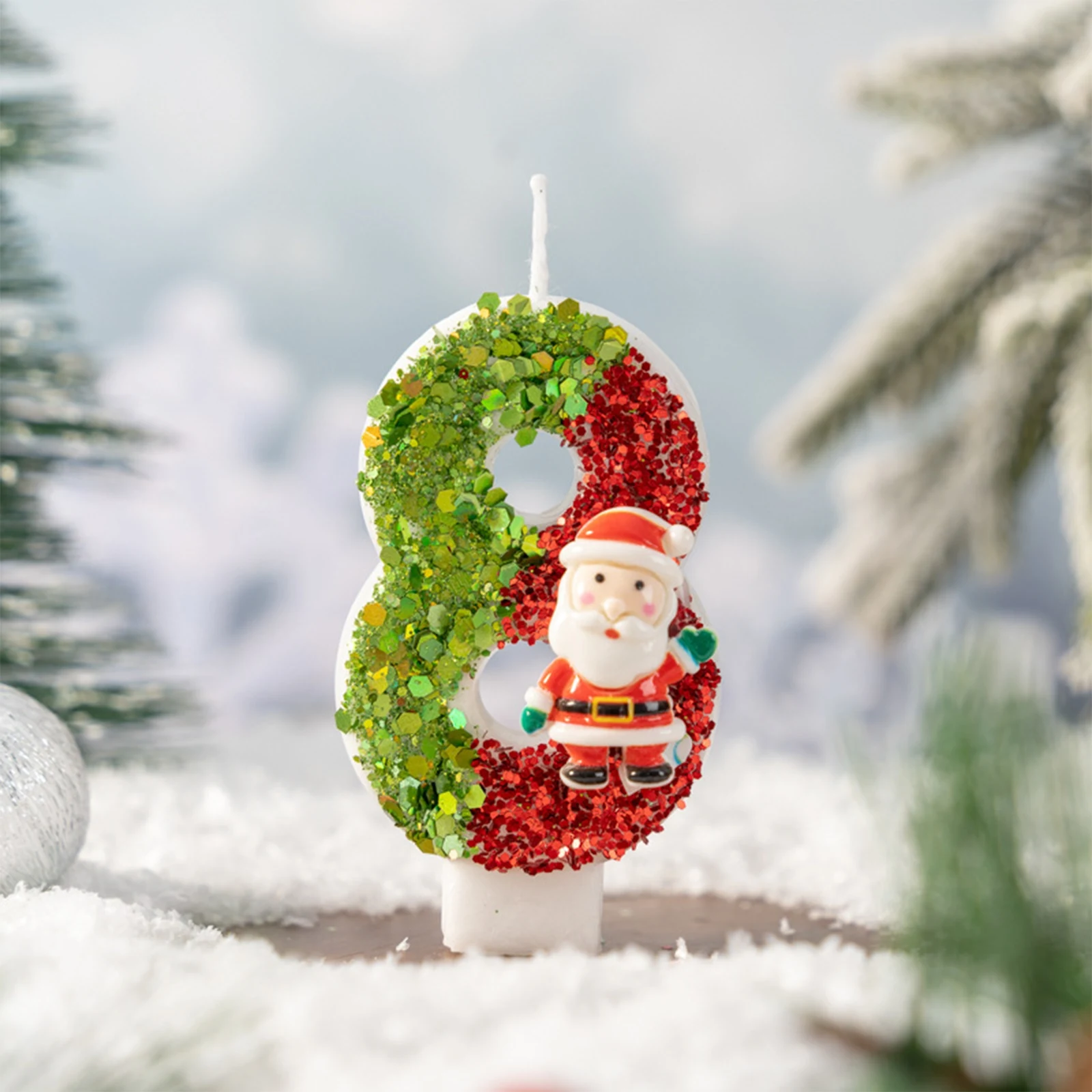 Number Candles 0-9 Santa Claus Handmade Diy Decoration Christmas Atmosphere Props Home Decoration Candles Candlesticks Navidad