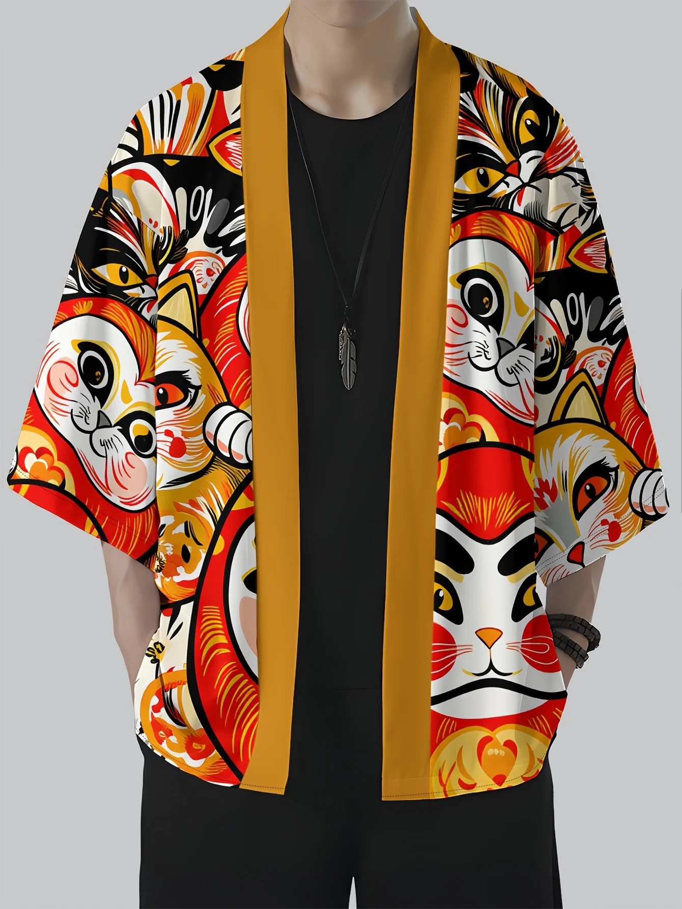 2026 Summer Men's Kimono 3D Printed Design Breathable Lightweight Casual Fashion Outdoor Street Men's Clothing