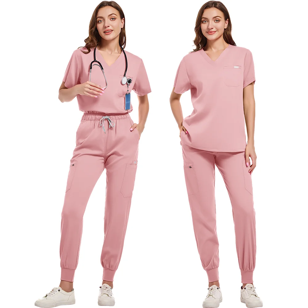 

Nurse Costumes for Women's Medical Uniform Scrubs Caregiver Chemise Surgical Veterinary Tunic Work Clothes Scrubs Sets Woman XS