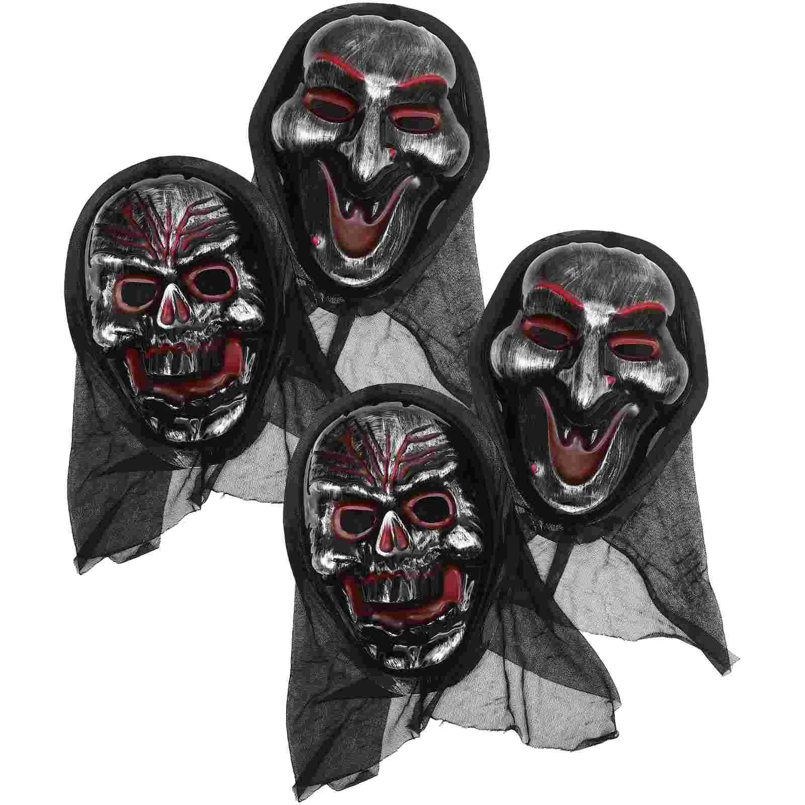 

4 Pcs Halloween Masks Ghost Witch Dress Up Party Decoration Horrible Masquerade Adult Scary Cosplay Plastic Child