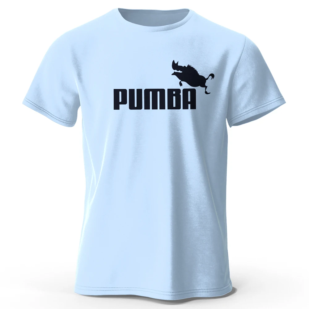Lässiges, übergroßes Herren-T-Shirt mit Aufdruck „Joke The Pumba“, 100 % Baumwolle, übergroße, lustige Grafik-T-Shirts für Herren, Sommer-Tops