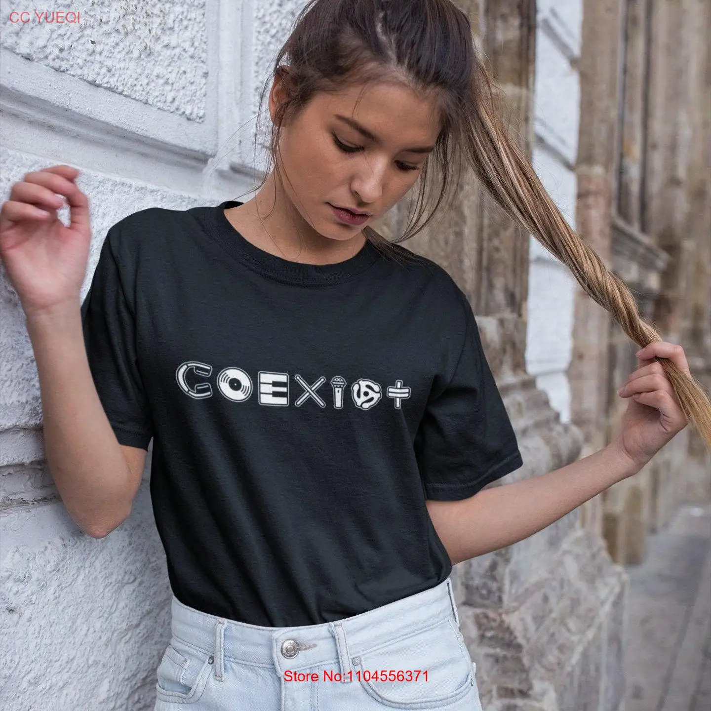 

COEXIST Techno Music DJ Musician PLUR Электронный фестиваль Rave edm Микрофон Футболка с длинными или короткими рукавами