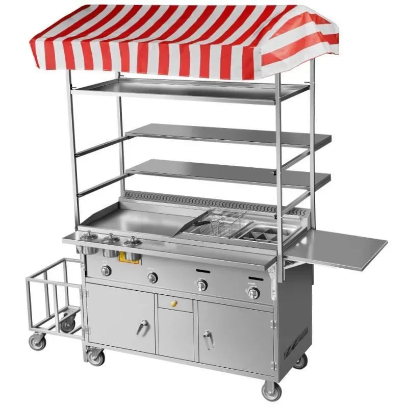 

Grilled iron plate squid pancakes snack cart fried pan fried skewers fried stinky tofu boiled malatang stall car