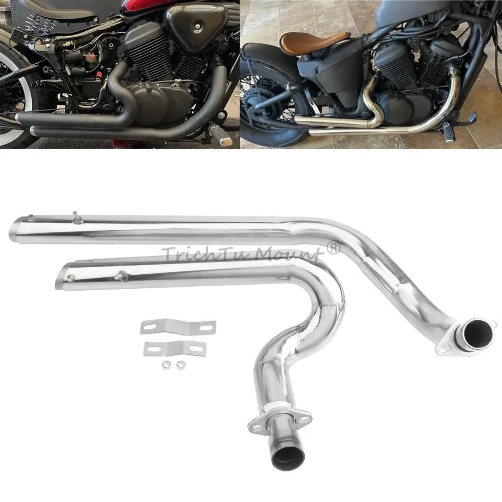 For Honda Steed Shadow VLX 400 1994-2003 Motorcycle exhaust pipe aluminum alloy Chrome bright design improved silencer