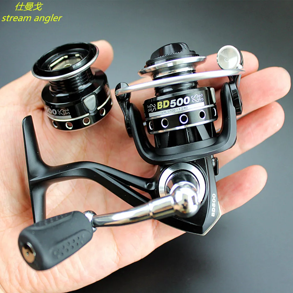 Double Spool Model 500 650 Mini Fishing Wheel Small Streams Rivers Lure Finite Bait Spinning Reel 7+1BB 4 Colors