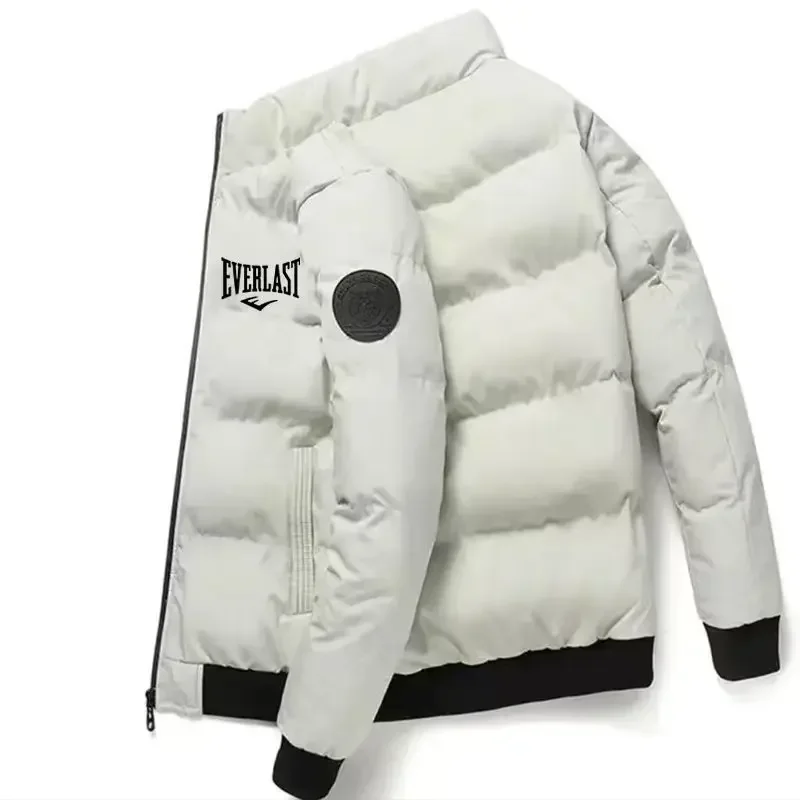 سترة رجالية غير رسمية جديدة دافئة لخريف وشتاء، وسترة رجالية مبطنة بالقطن مقاومة للرياح مع سحاب للمشي لمسافات طويلة في الهواء الطلق #1