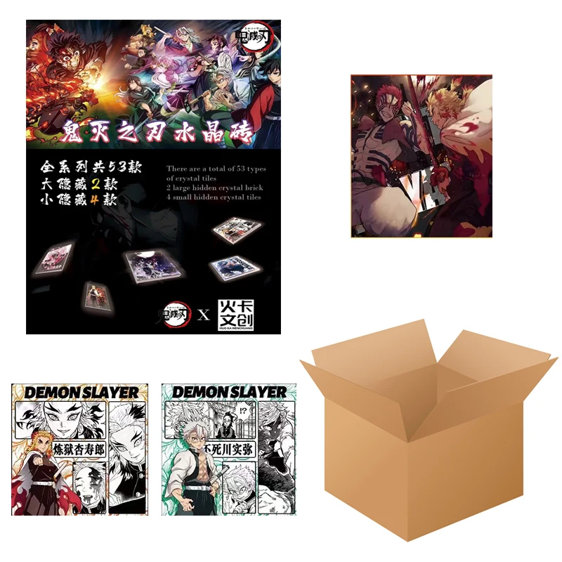 Wholesales Demon Slayer Collection Cards Booster Box Crystal Tiles Huo Ka Wenchuang 1case Playing Cards