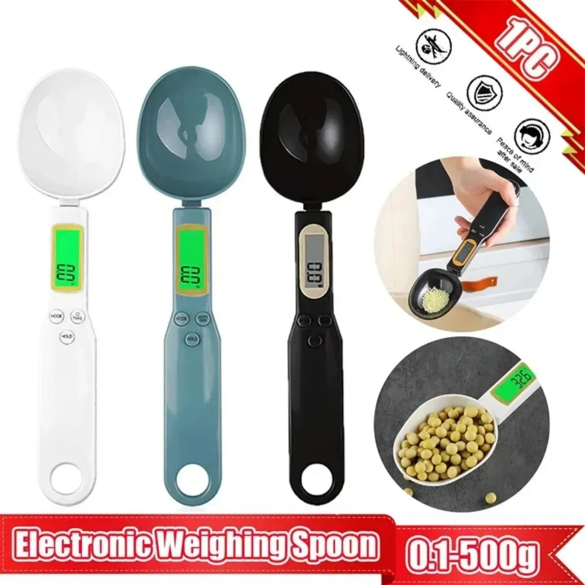 

Mini Spoon Scale Digital Kitchen Scale Electronic LCD Food Scale 0.1-500g Weight Measuring Kitchen Tool for Milk Coffee