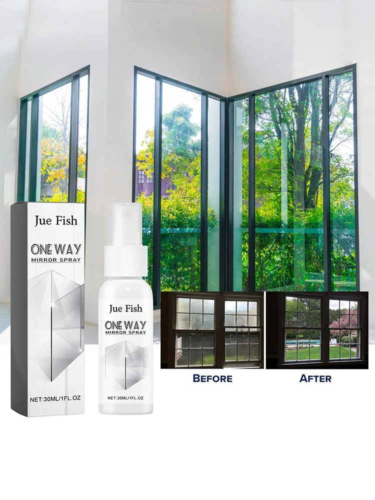 One Way Mirror Spray Privacy Film Effect Easy Application For Glass Windows Mirrors Office Partitions Cleaning Of Glass Stains