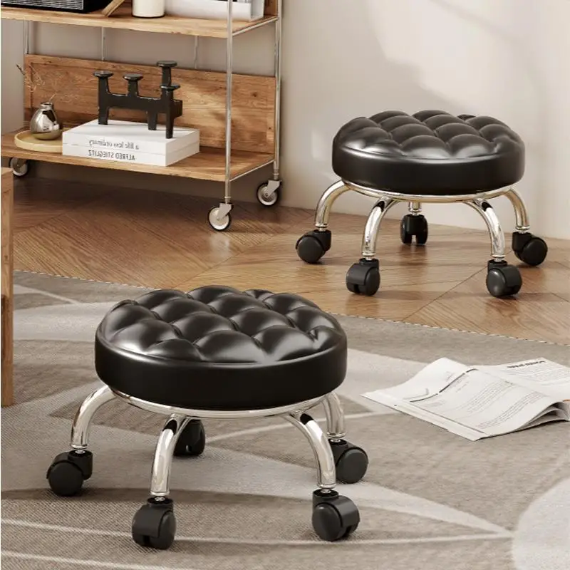 

Rotating Pulley Low Stool, Household Universal Wheel Small Stool Chair, Backrest Chair, Living Room stool, Children's Shoe Bench