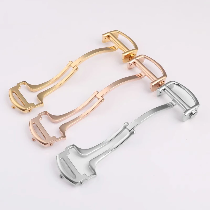 Пряжка для часов Cartier BALLON BlEU Tank Caliber 12 14 16 18 20 мм Серебро Розовое золото Высококачественная складная пряжка из твердой металлической стали