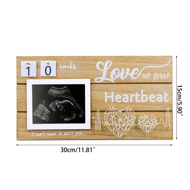 Photo Frames Baby Announcement with Double Love Heart Decor 85LE