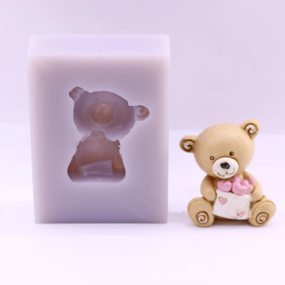 

Love Letter Baby Bear Silicone Fondant Mould Wedding Birthday Love Bear Cake Decorating Chocolate Sugarcraft Tool Clay Resin