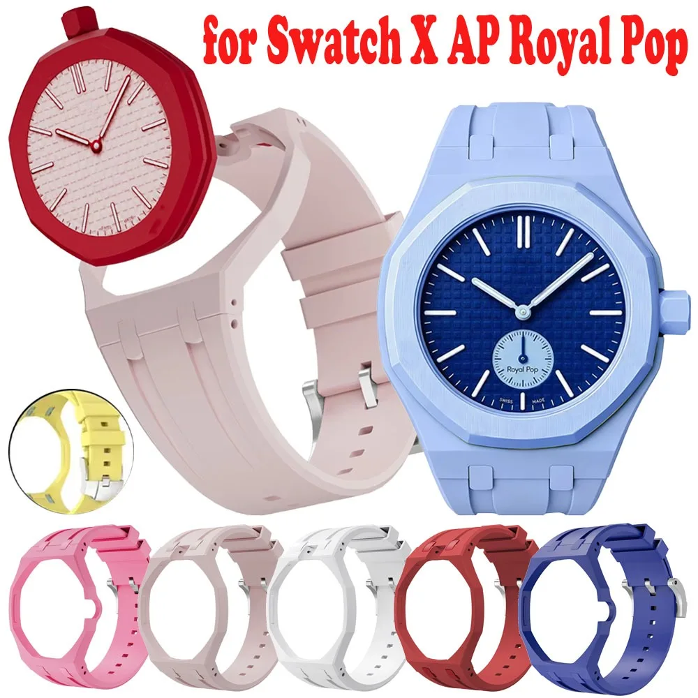 2-in1-ceramic-case-soft-silicone-strap-for-swatch-x-ap-royal-pop-pocket-watch-modification-integrated-band-swatch-x-ap-royal-pop