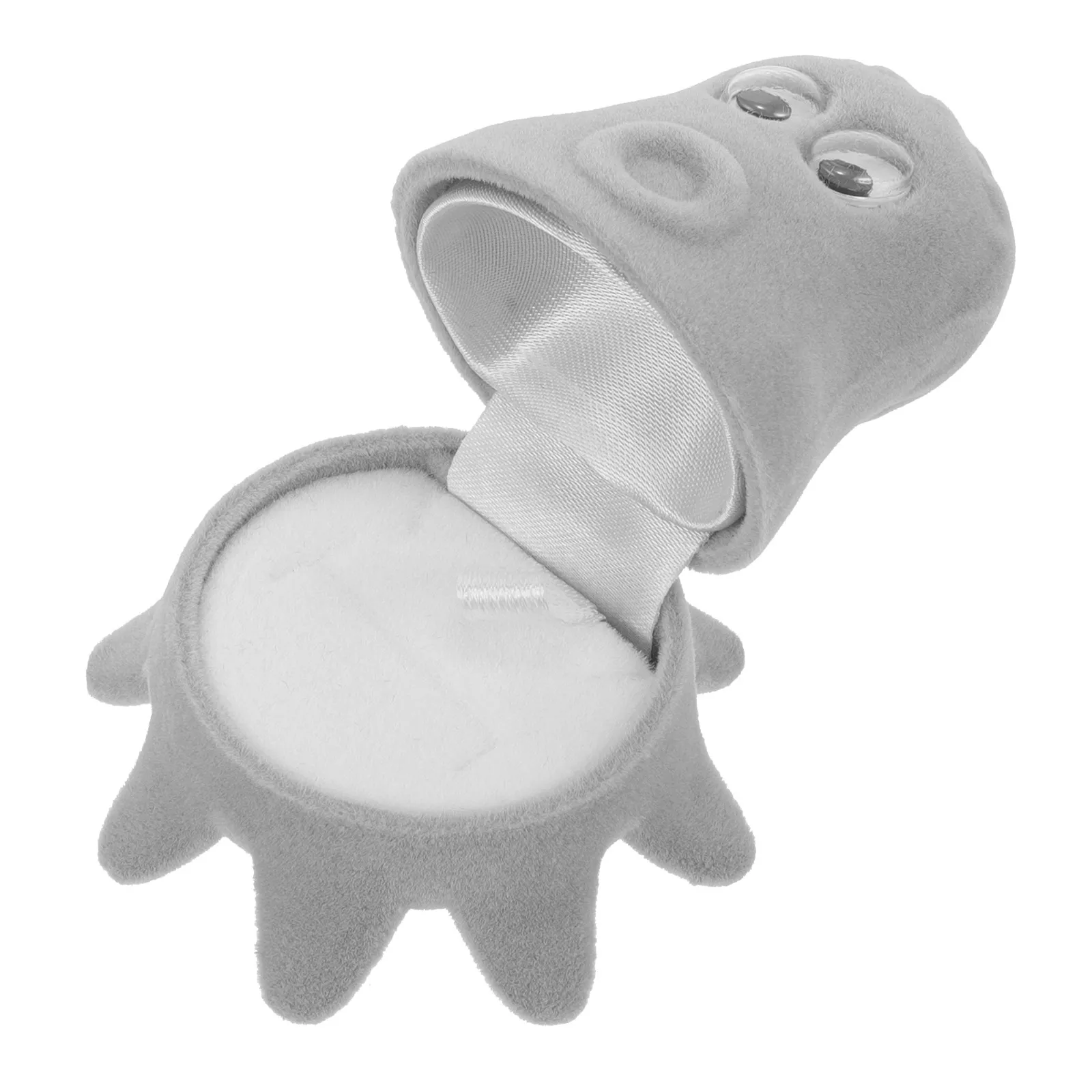 

Стильная коробочка для кольца в форме осьминога, серая, с флокированным покрытием, для предложения руки и сердца, свадебный подарок для нее и для него