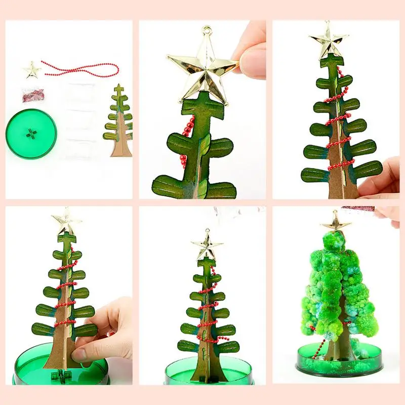 Magic Growing Christmas Tree DIY Growing Crystal Activity Kit Bloom In 25 Hours Novelty Christmas Mas Gift Boys Girls