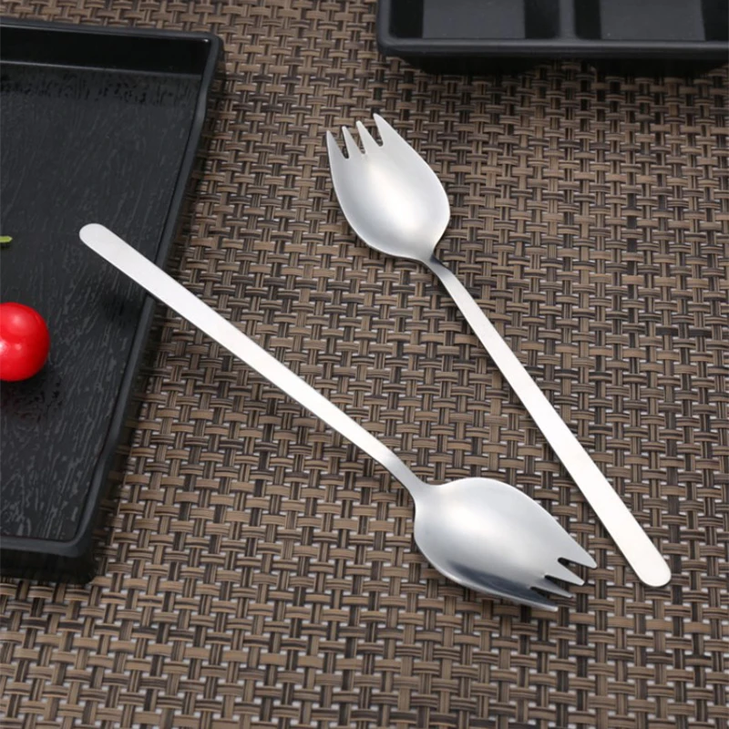 304 Stainless Steel Fork Household Spork Spoon One Salad Spoon Cake Fruit Fork Western Fork Tableware
