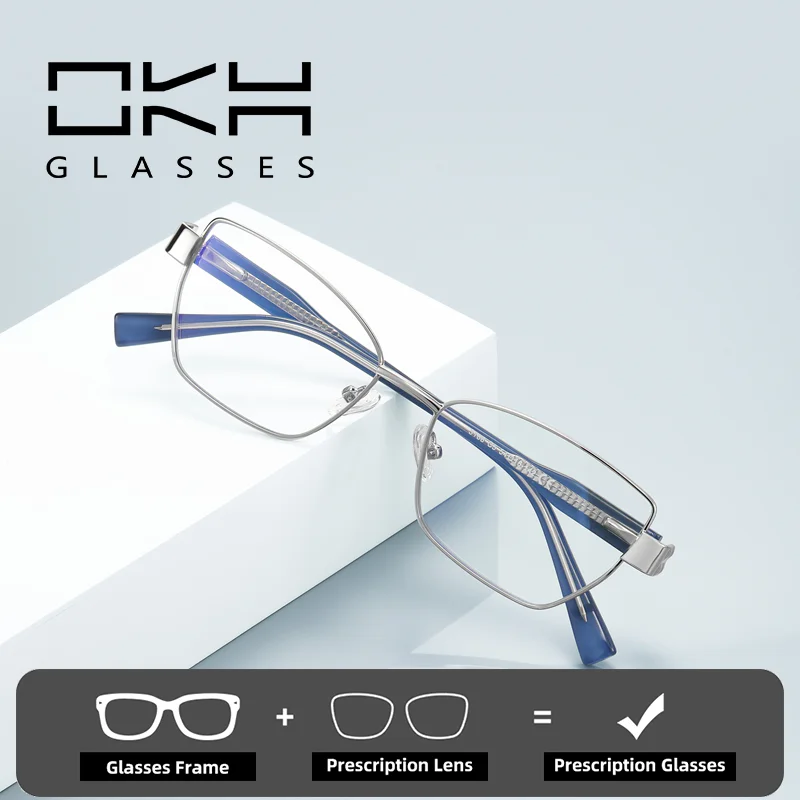 

OKH маленькая оправа, золотые шелковые очки с защитой от синего света, 3168, дизайнерские женские очки для чтения, подходят для очков для близорукости по рецепту