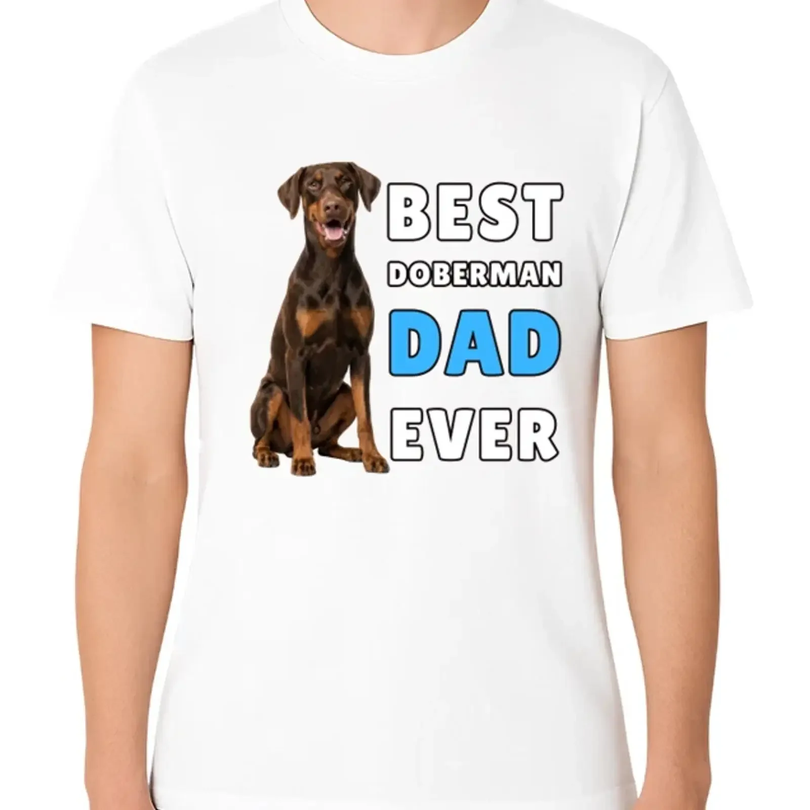 Lustiges T Shirt Bester Dobermann Papa aller Zeiten Wachmann Hundeliebhaber Geschenk Vater vintage Washed Stretched Breathable