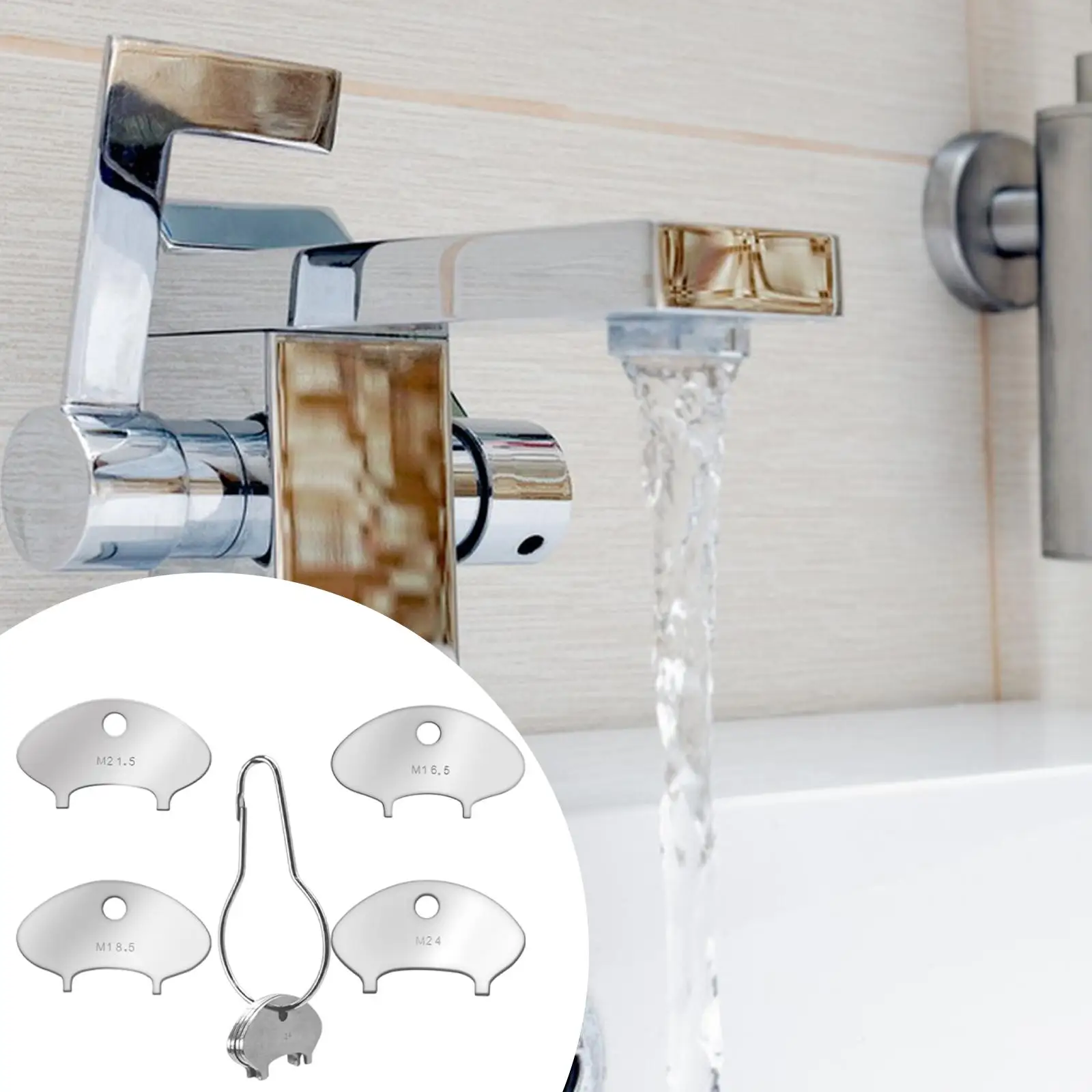 

Stainless Steel Faucet Aerator Key Tool Universal Fit for Bathroom and Kitchen Faucet Water Filter Cleaning