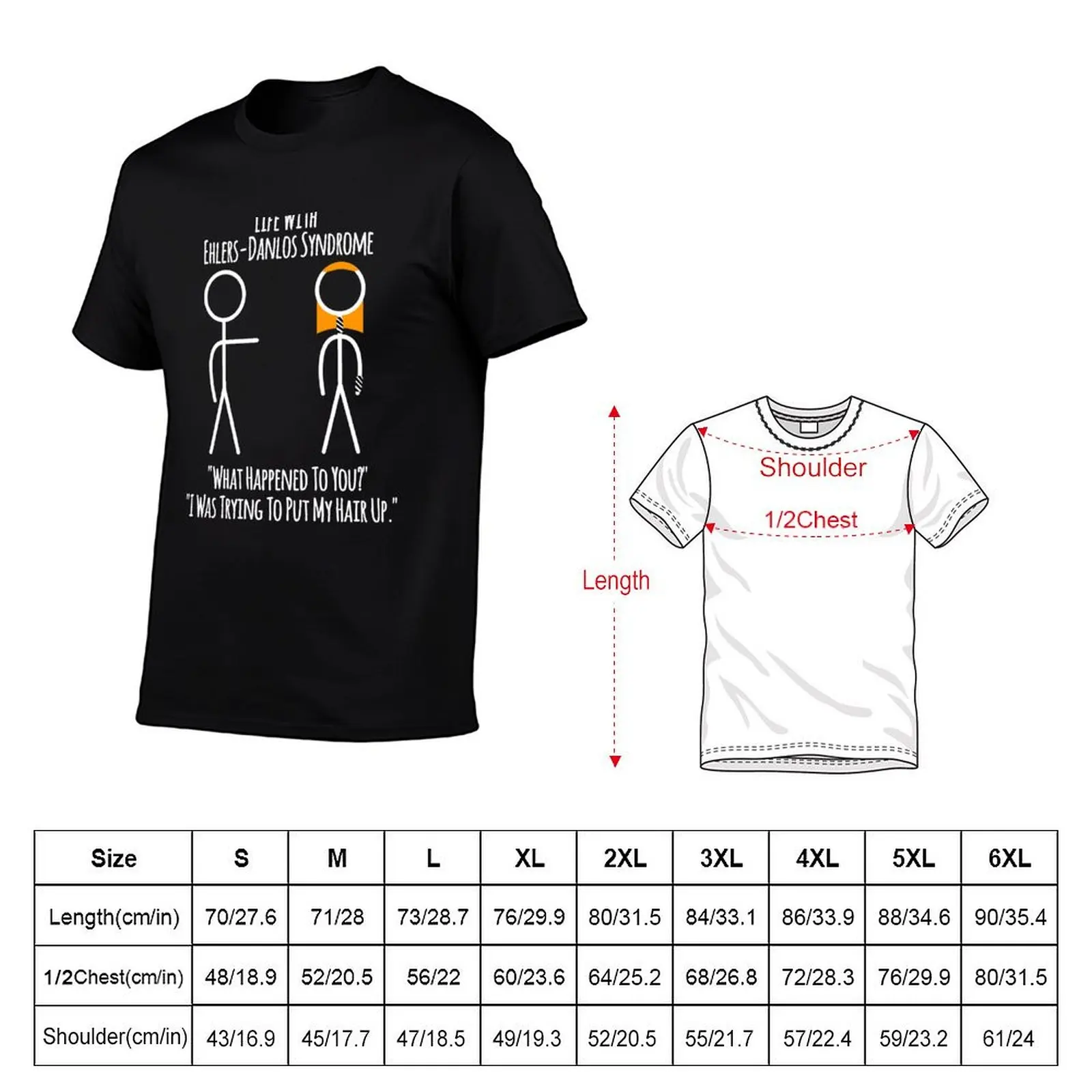 Life With Ehlers Danlos Syndrome Bad Hair Day Light Text T-Shirt Plus Size Solid Color T-Shirt
