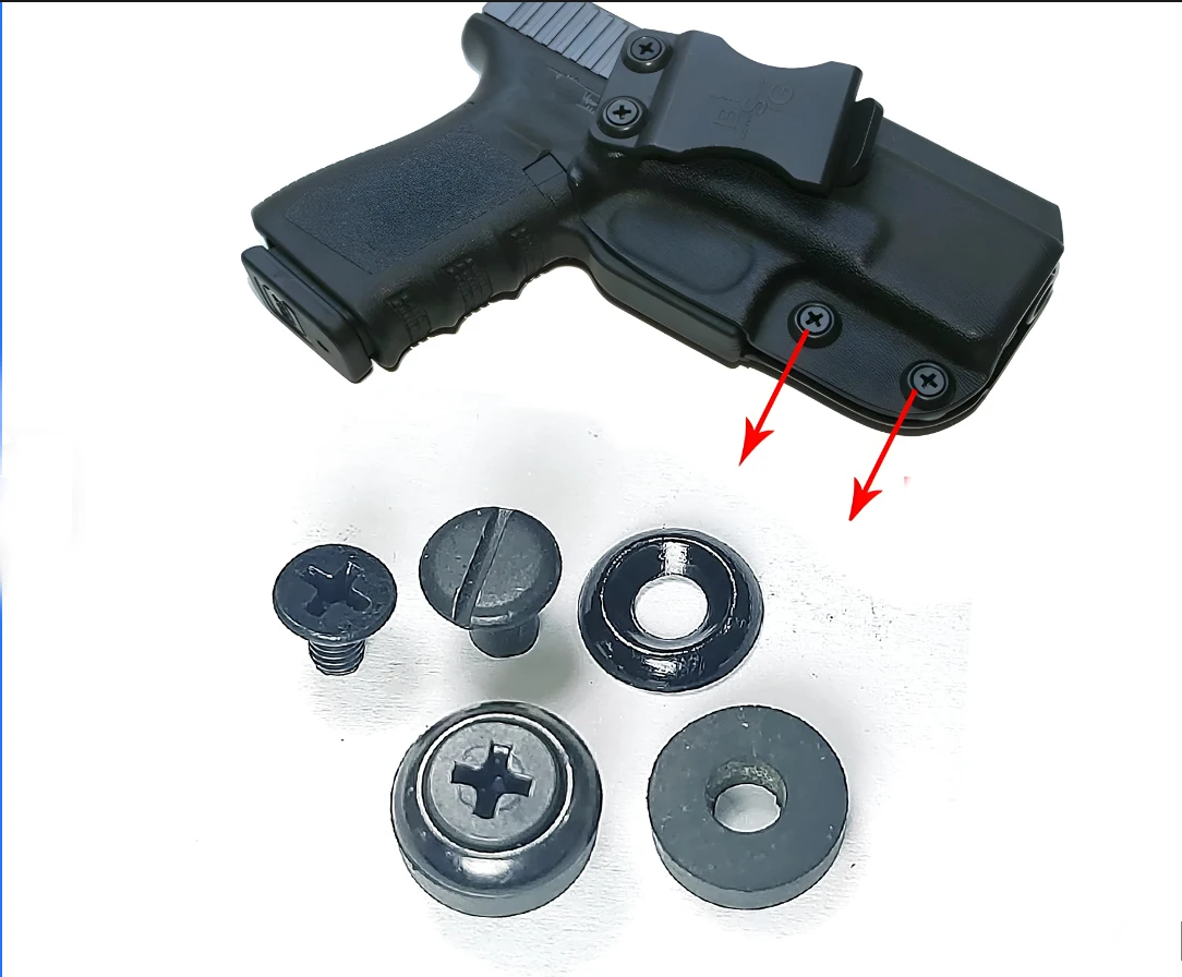 

12 pcs/bag Kydex Holster Stainless Steel Chicago Screws with Stainless Steel Gasket ( 4mm Rubber )