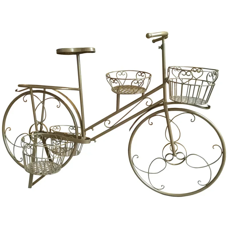 

Wrought iron bicycle yard flower stand shop window decoration props photography ornament creative courtyard multi-layer flower