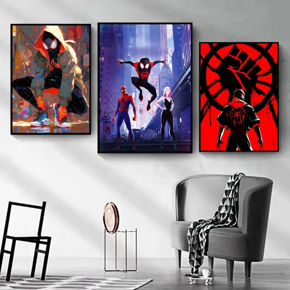 1pc Spider-Man Across the Spider-Verse  Poster Paper Print Home Bedroom Entrance Bar Cafe Art Painting Decoration