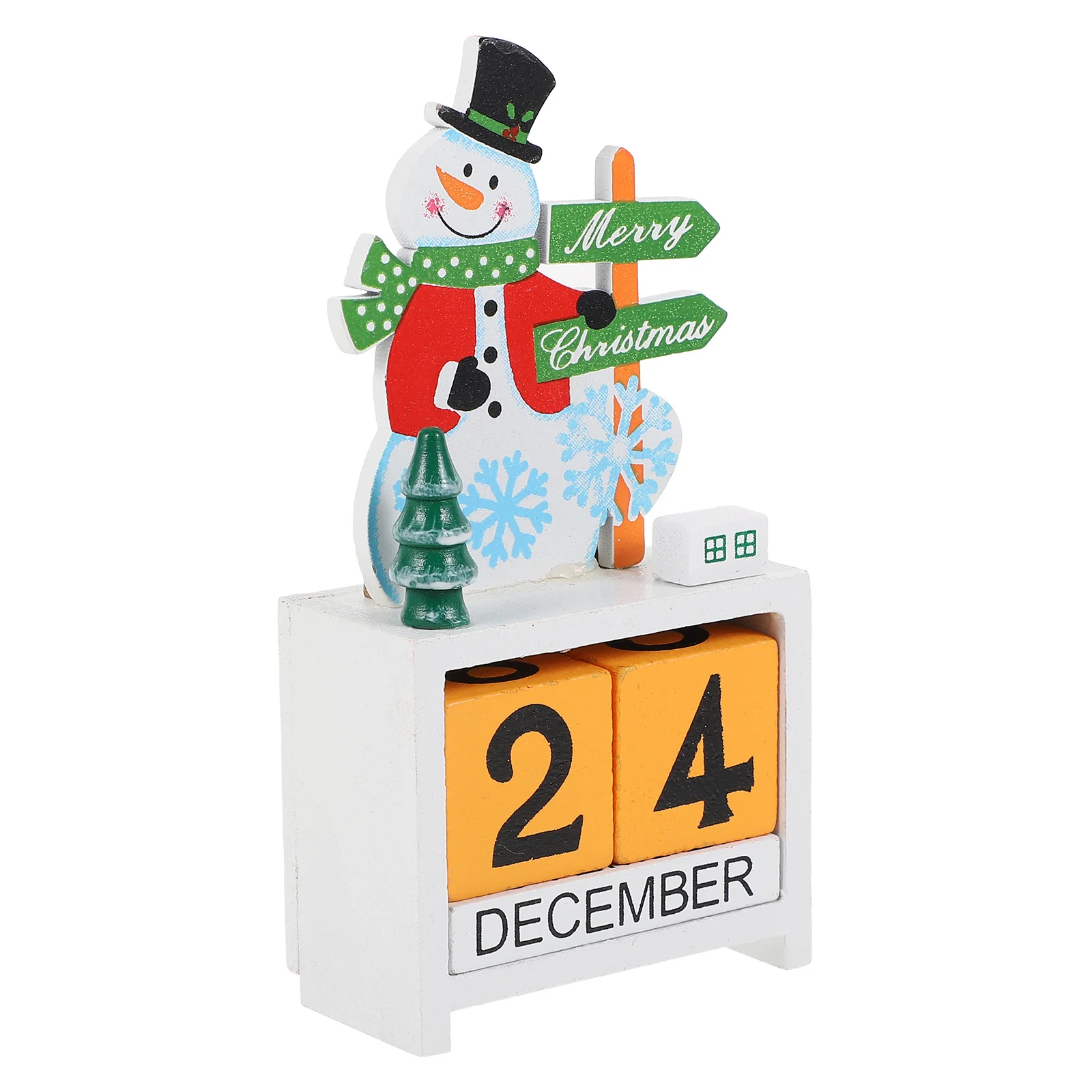 

1Pcs Creative Wooden Xmas Calendar Christmas Desktop Ornament Office Home Decoration Festival Themed Calendar Adornment