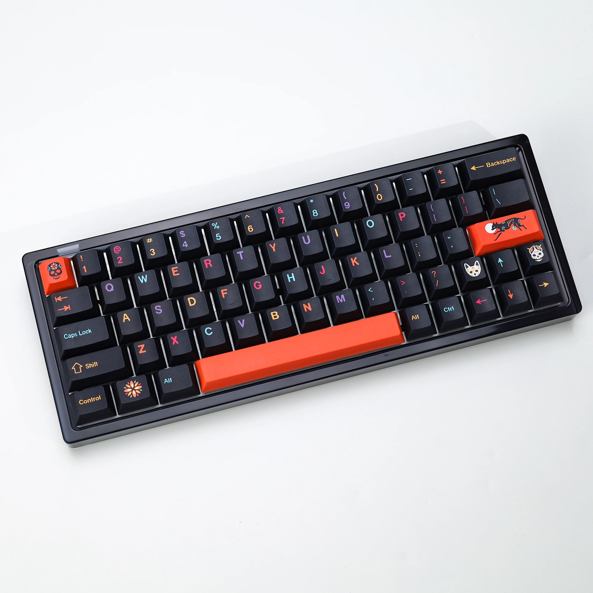 Kbdiy gmk mictlan 143 teclas pbt keycap hangul corante-sub cereja perfil alice iso 7u keycaps para aula 60 teclado mecânico jogos