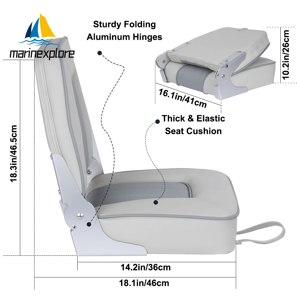 Marine Fishing pro Folding Boat Seat PVC Casting Deck Chair Accessory for Lanchas Boats And Speedboats - Adjustable Boat Seat