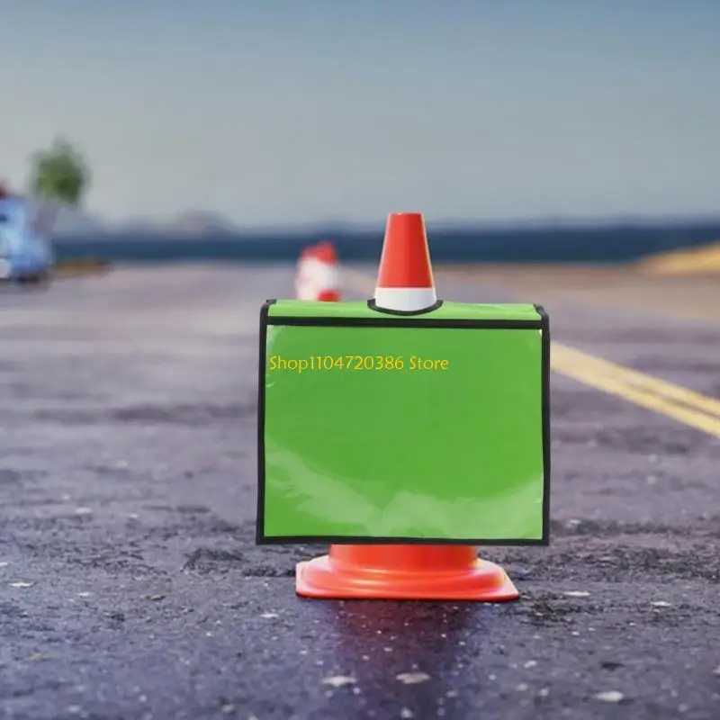 K0EA مخروط المرور غطاء للأكمام جيب قابل للفصل لـ 4 علامات ورقية متينة من قماش أكسفورد PVC تصميم مقاوم للطقس